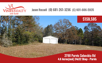 Land and Shop For Sale in Purvis